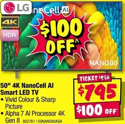 JB Hi-Fi 50" 4K NanoCell Al Smart LED TV offer