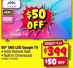 JB Hi-Fi 50" U65 LED Google TV offer