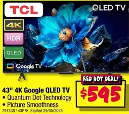 JB Hi-Fi 43" 4K Google QLED TV offer