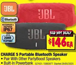 JB Hi-Fi CHARGE 5 Portable Bluetooth Speaker Pair offer
