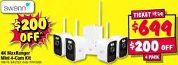 JB Hi-Fi 4K MaxRanger Mini 4-Cam Kit offer