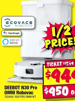 JB Hi-Fi DEEBOT N30 Pro OMNI Robovac offer
