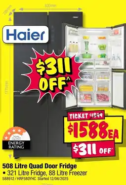 JB Hi-Fi 508 Litre Quad Door Fridge offer