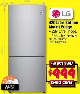 JB Hi-Fi 420 Litre Bottom Mount Fridge offer
