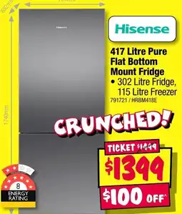 JB Hi-Fi 417 Litre Pure Flat Bottom Mount Fridge offer