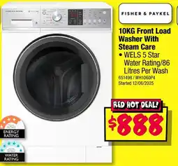 JB Hi-Fi 10KG Front Load Washer With Steam Care offer