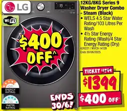 JB Hi-Fi 12KG/8KG Series 9 Washer Dryer Combo offer