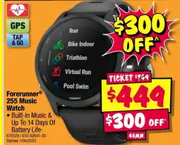 JB Hi-Fi ForerunnerⓇ 255 Music Watch offer