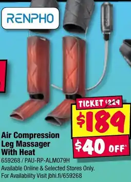 JB Hi-Fi Air Compression Leg Massager With Heat offer