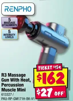 JB Hi-Fi R3 Massage Gun With Heat, Percussion Muscle Mini offer