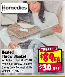 JB Hi-Fi Heated Throw Blanket offer