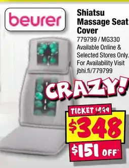 JB Hi-Fi Shiatsu beurer Massage Seat Cover offer