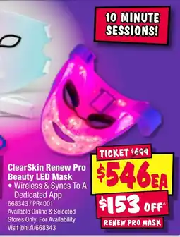 JB Hi-Fi ClearSkin Renew Pro Beauty LED Mask offer