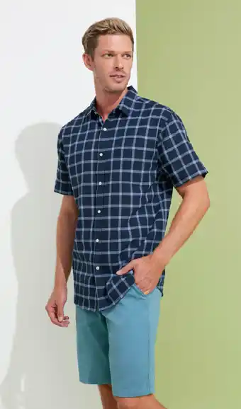 Rivers Rivers short sleeve linen cotton check shirt offer