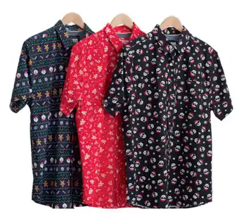 Rivers Rivers short sleeve christmas print cotton shirt offer