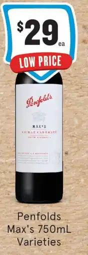 IGA Liquor Penfolds Max's Varieties offer