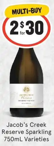 IGA Liquor Jacob's Creek Reserve Sparkling Varieties offer