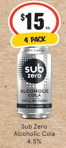 IGA Liquor Sub Zero Alcoholic Cola 4.5% offer