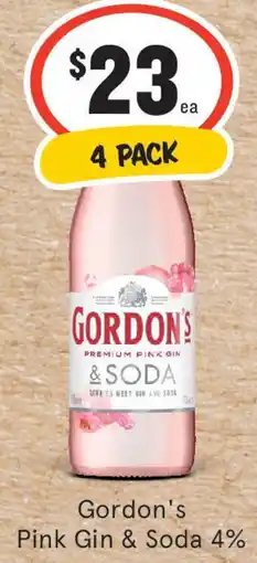 IGA Liquor GORDON'S Pink Gin & Soda 4% offer