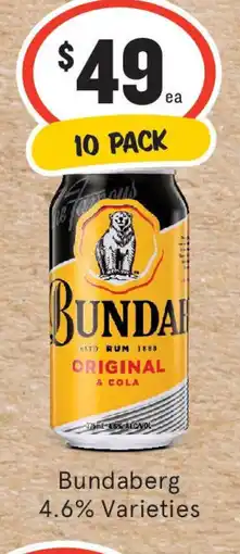 IGA Liquor Bundaberg 4.6% Varieties offer