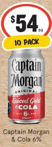 IGA Liquor Captain Morgan & Cola 6% offer