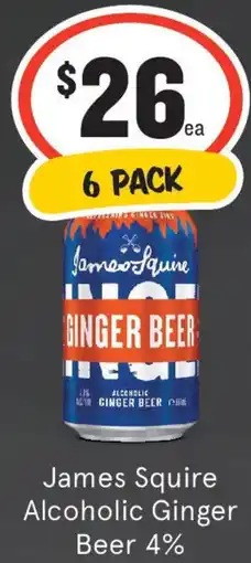 IGA Liquor James Squire Alcoholic Ginger Beer 4% offer
