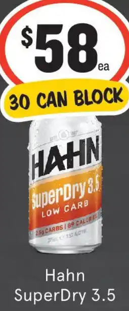 IGA Liquor Hahn SuperDry 3.5 offer
