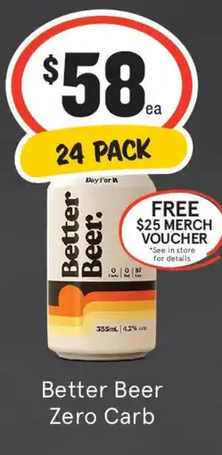 IGA Liquor Better Beer Zero Carb offer