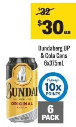 Liquorland Bundaberg UP & Cola Cans offer