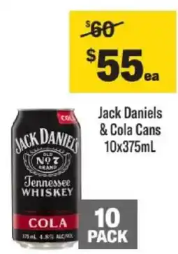Liquorland Jack Daniels & Cola Cans offer