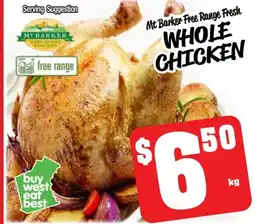 Farmer Jack's Mt Barker Free Range Fresh WHOLE CHICKEN offer