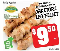 Farmer Jack's Mt Barker Free Range YAKITORI LEG FILLET offer