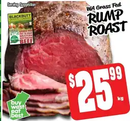 Farmer Jack's WA Grass Fed RUMP ROAST offer