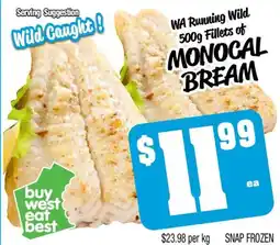 Farmer Jack's WA Running Wild Fillets of MONOCAL BREAM offer