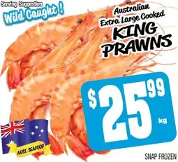 Farmer Jack's Australian Extra Large Cooked KING PRAWNS offer