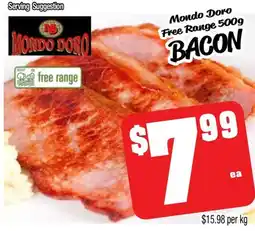 Farmer Jack's Mondo Doro Free Range BACON offer