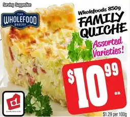 Farmer Jack's Wholefoods FAMILY QUICHE offer