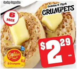 Farmer Jack's Golden 6 Pack CRUMPETS offer