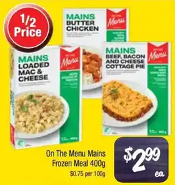 Farmer Jack's On The Menu Mains Frozen Meal offer