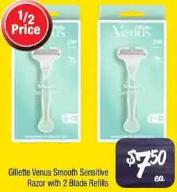 Farmer Jack's Gillette Venus Smooth Sensitive Razor with 2 Blade Refills offer