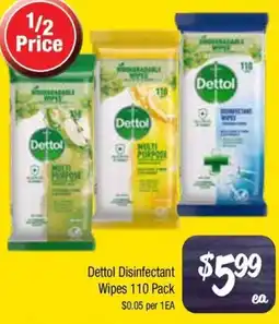 Farmer Jack's Dettol Disinfectant Wipes 110 Pack offer