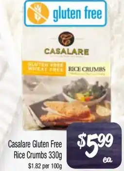 Farmer Jack's Casalare Gluten Free Rice Crumbs offer