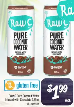 Farmer Jack's Raw C Pure Coconut Water Infused with Chocolate offer