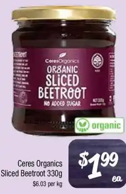 Farmer Jack's Ceres Organics Sliced Beetroot offer