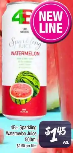 Farmer Jack's 4B+ Sparkling Watermelon Juice offer