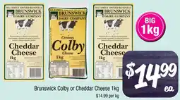 Farmer Jack's Brunswick Colby or Cheddar Cheese offer