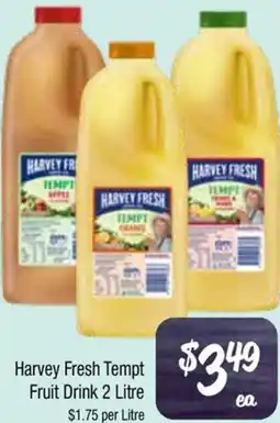 Farmer Jack's Harvey Fresh Tempt Fruit Drink offer