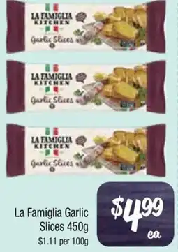 Farmer Jack's La Famiglia Garlic Slices offer
