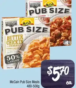 Farmer Jack's McCain Pub Size Meals offer