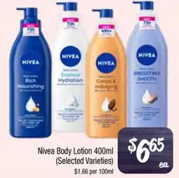 Farmer Jack's Nivea Body Lotion offer